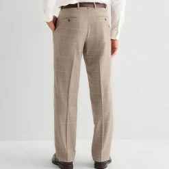 Stafford Coolmax All Season Ecomade Mens Classic Fit Windowpane Flat Front Suit Pant