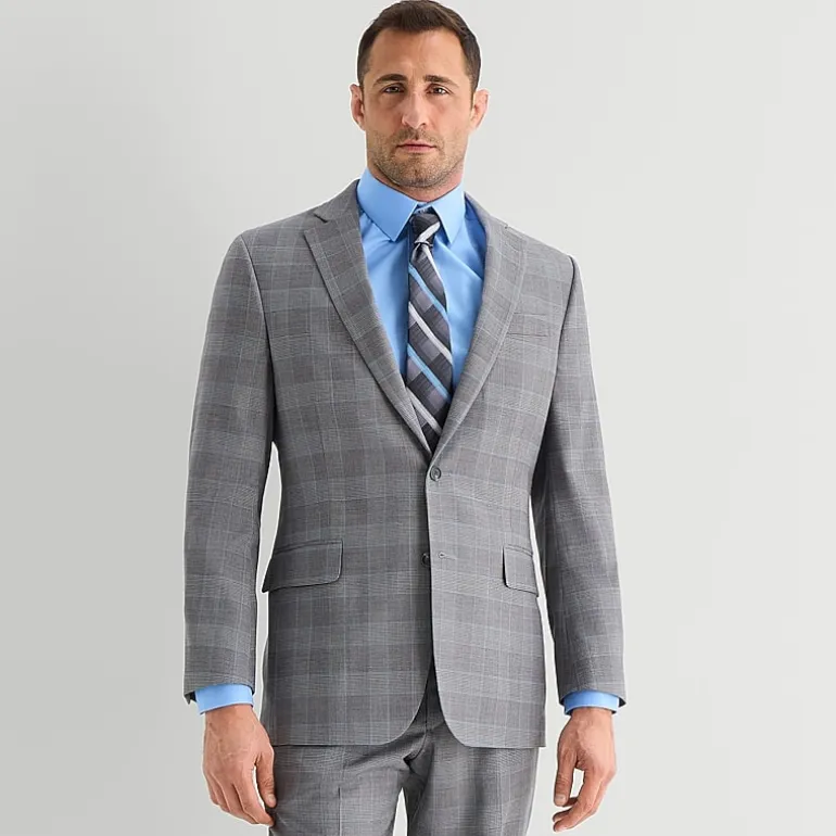 Stafford Coolmax All Season Ecomade Mens Classic Fit Plaid Suit Jacket