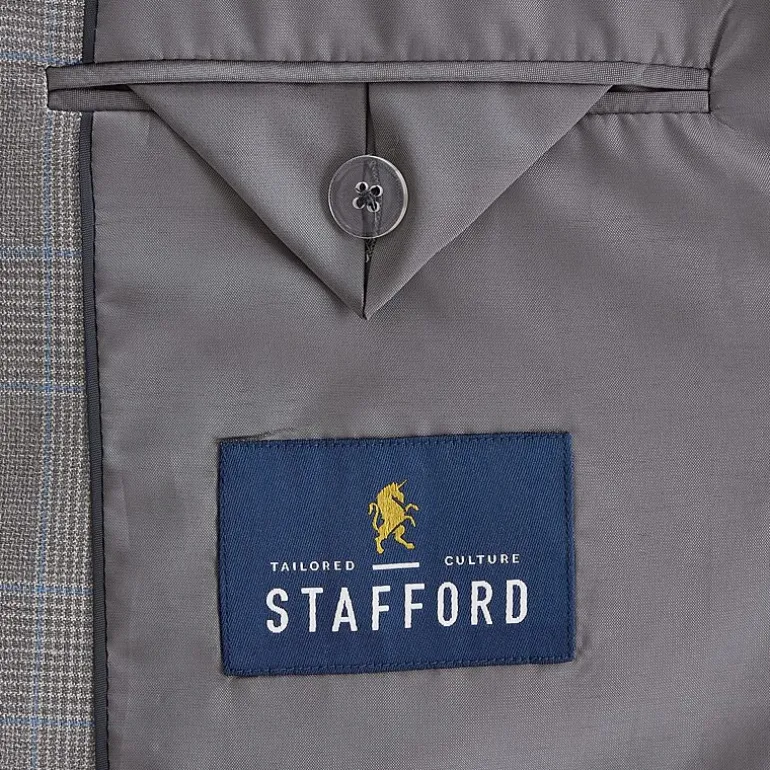 Stafford Coolmax All Season Ecomade Mens Classic Fit Plaid Suit Jacket