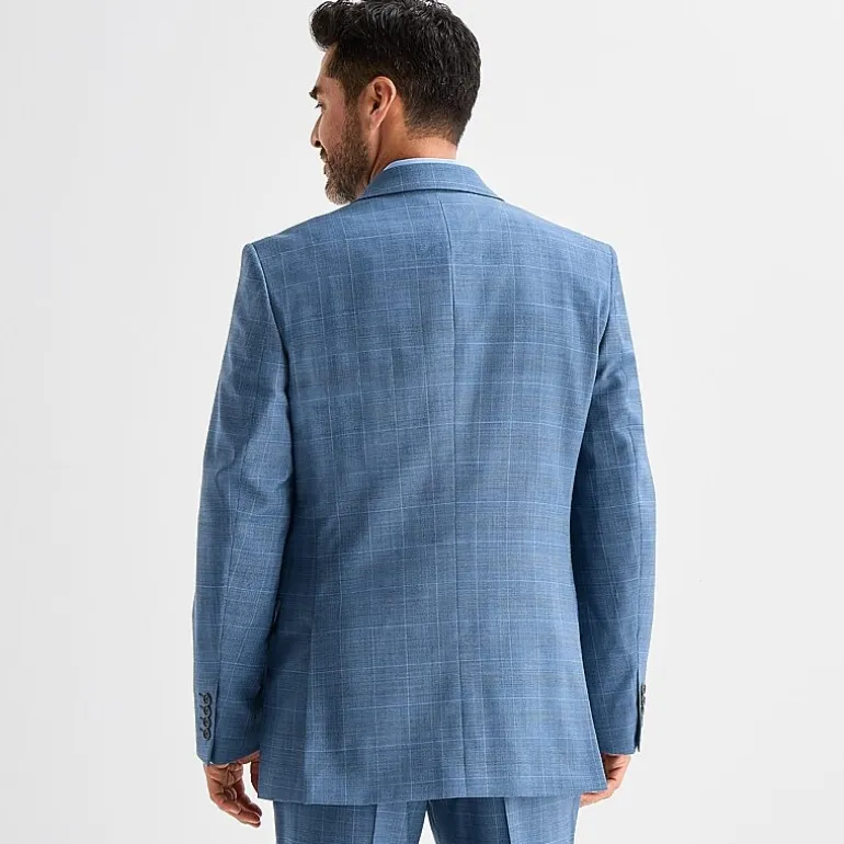 Stafford Coolmax All Season Ecomade Mens Classic Fit Plaid Suit Jacket