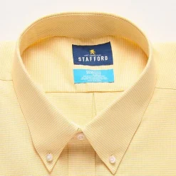 Stafford Coolmax All Season Ecomade Oxford Mens Big and Tall Classic Fit Stretch Fabric Wrinkle Free Long Sleeve Dress Shirt
