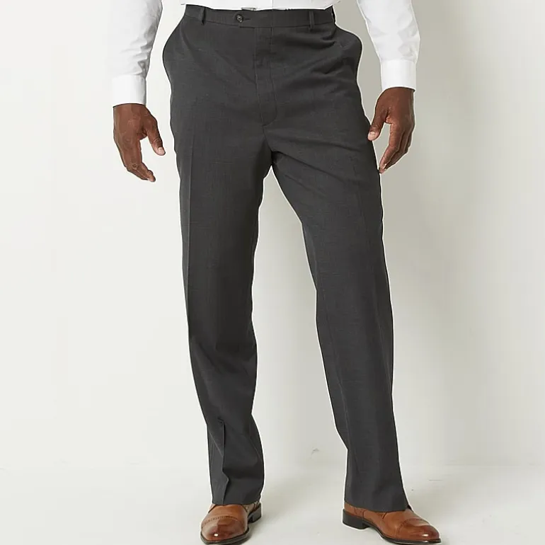 Stafford Coolmax All Season Ecomade Mens Big and Tall Classic Fit Flat Front Suit Pant