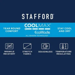 Stafford Coolmax All Season Ecomade Mens Big and Tall Classic Fit Flat Front Suit Pant