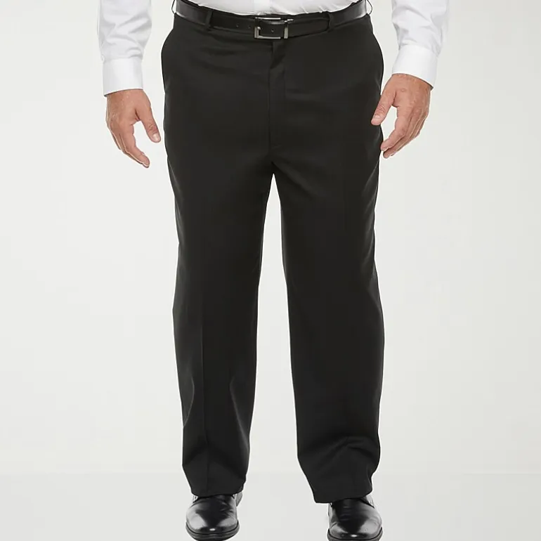 Stafford Coolmax All Season Ecomade Mens Big and Tall Classic Fit Flat Front Suit Pant