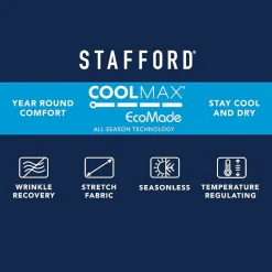 Stafford Coolmax All Season Ecomade Mens Big and Tall Classic Fit Flat Front Suit Pant