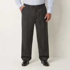 Stafford Coolmax All Season Ecomade Mens Big and Tall Classic Fit Pleated Front Suit Pant