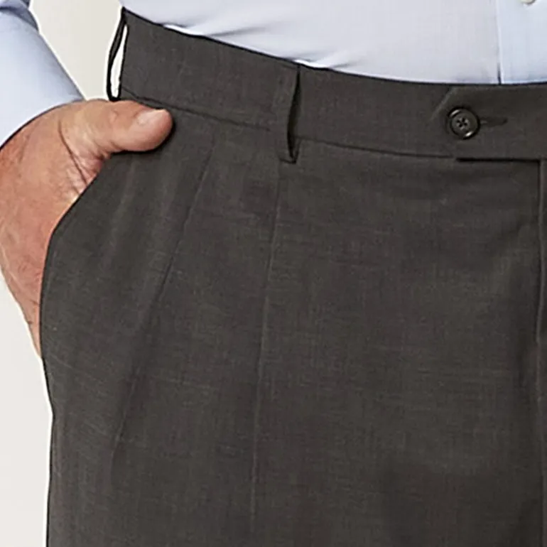 Stafford Coolmax All Season Ecomade Mens Big and Tall Classic Fit Pleated Front Suit Pant