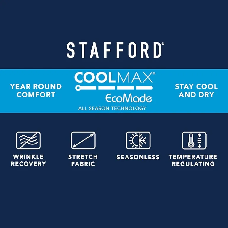 Stafford Coolmax All Season Ecomade Mens Big and Tall Classic Fit Pleated Front Suit Pant