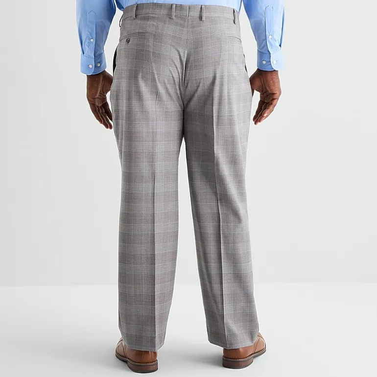 Stafford Coolmax All Season Ecomade Mens Big and Tall Plaid Suit Separates