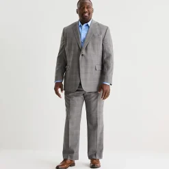 Stafford Coolmax All Season Ecomade Mens Big and Tall Plaid Suit Separates