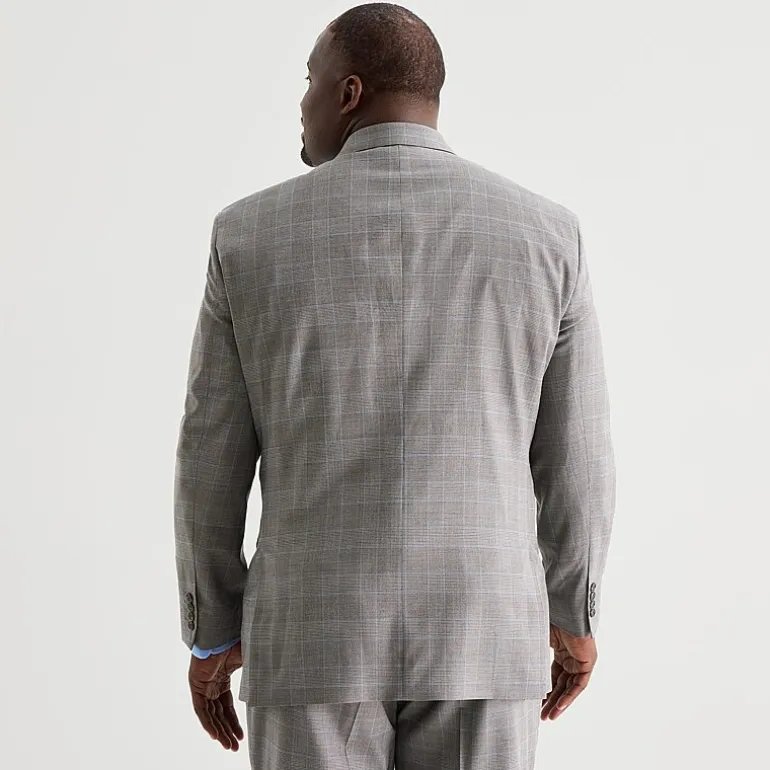 Stafford Coolmax All Season Ecomade Mens Big and Tall Plaid Suit Separates