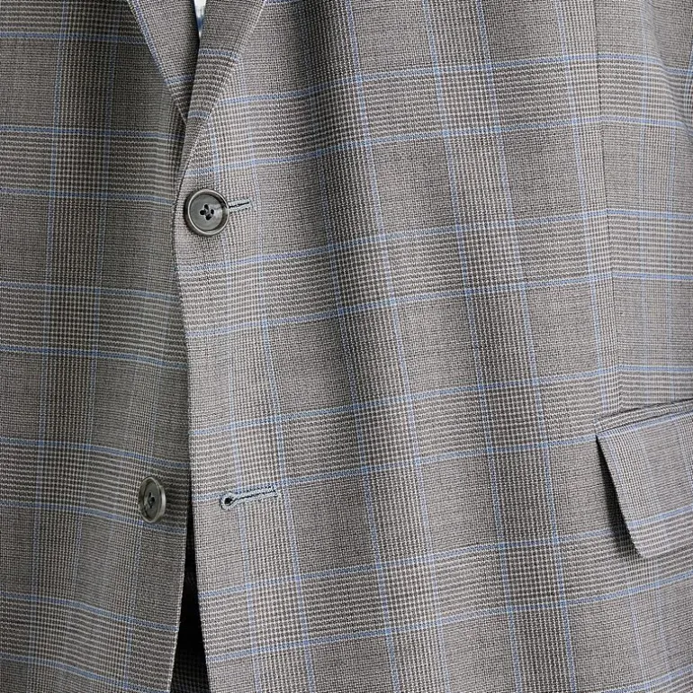 Stafford Coolmax All Season Ecomade Mens Big and Tall Plaid Suit Separates