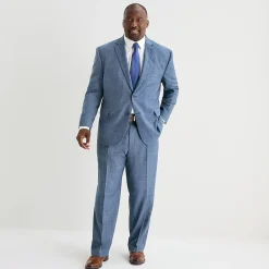 Stafford Coolmax All Season Ecomade Mens Big and Tall Plaid Suit Separates