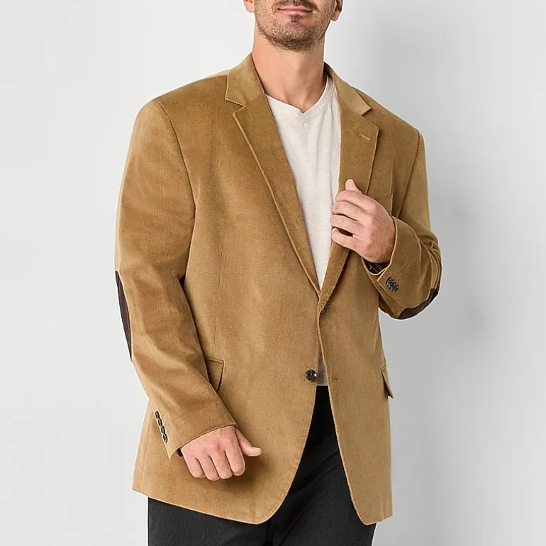 Stafford Corduroy Mens Big and Tall Stretch Fabric Regular Fit Corduroy Sport Coat