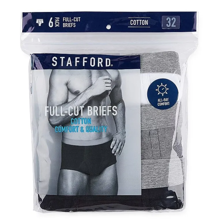 Stafford Cotton Full Cut Mens 6 Pack Briefs 302852