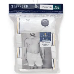 Stafford Cotton Mens Big 4 Pack Boxer Briefs 302866