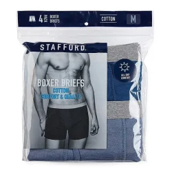 Stafford Cotton Mens 4 Pack Boxer Briefs 302866