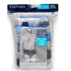 Stafford Dry + Cool Full-Cut Mens Big 6 Pack Briefs 302872
