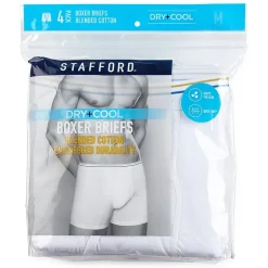 Stafford Dry + Cool Mens 4 Pack Boxer Briefs 302869
