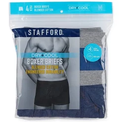 Stafford Dry + Cool Mens 4 Pack Boxer Briefs 302869