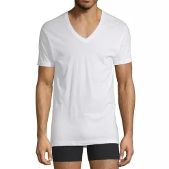 Stafford Dry + Cool Mens 4 Pack Short Sleeve V Neck Moisture Wicking T-Shirt