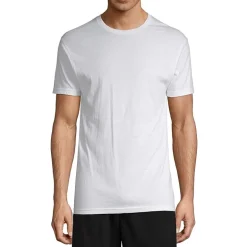 Stafford Dry + Cool Mens 4 Pack Short Sleeve Crew Neck Moisture Wicking T-Shirt Extra Tall