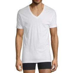 Stafford Dry + Cool Mens 4 Pack Short Sleeve V Neck MOISTURE_WICKING T-Shirt