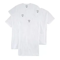 Stafford Dry + Cool Mens 4 Pack Short Sleeve V Neck MOISTURE_WICKING T-Shirt
