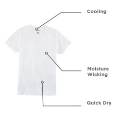 Stafford Dry + Cool Mens 4 Pack Short Sleeve V Neck MOISTURE_WICKING T-Shirt