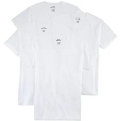 Stafford Dry + Cool Mens 4 Pack Short Sleeve V Neck Moisture Wicking T-Shirt Extra Tall