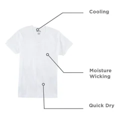 Stafford Dry + Cool Mens 4 Pack Short Sleeve V Neck MOISTURE_WICKING T-Shirt Big