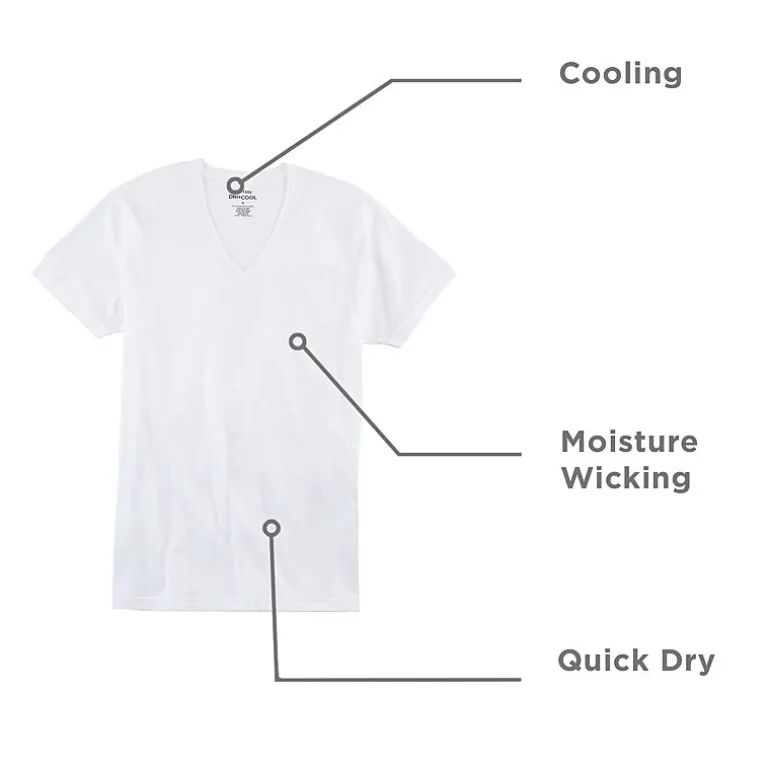 Stafford Dry + Cool Mens 4 Pack Short Sleeve V Neck MOISTURE_WICKING T-Shirt Big