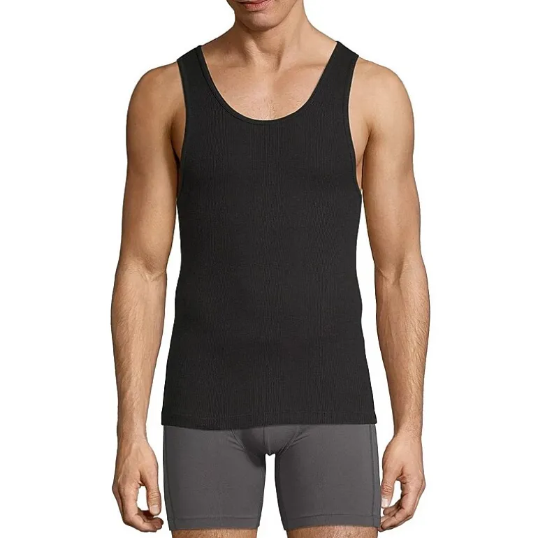 Stafford Dry + Cool Mens Round Neck Sleeveless Quick Dry 4 Pack Tank