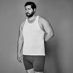 Stafford Dry + Cool Mens Round Neck Sleeveless Quick Dry 4 Pack Big and Tall Tank