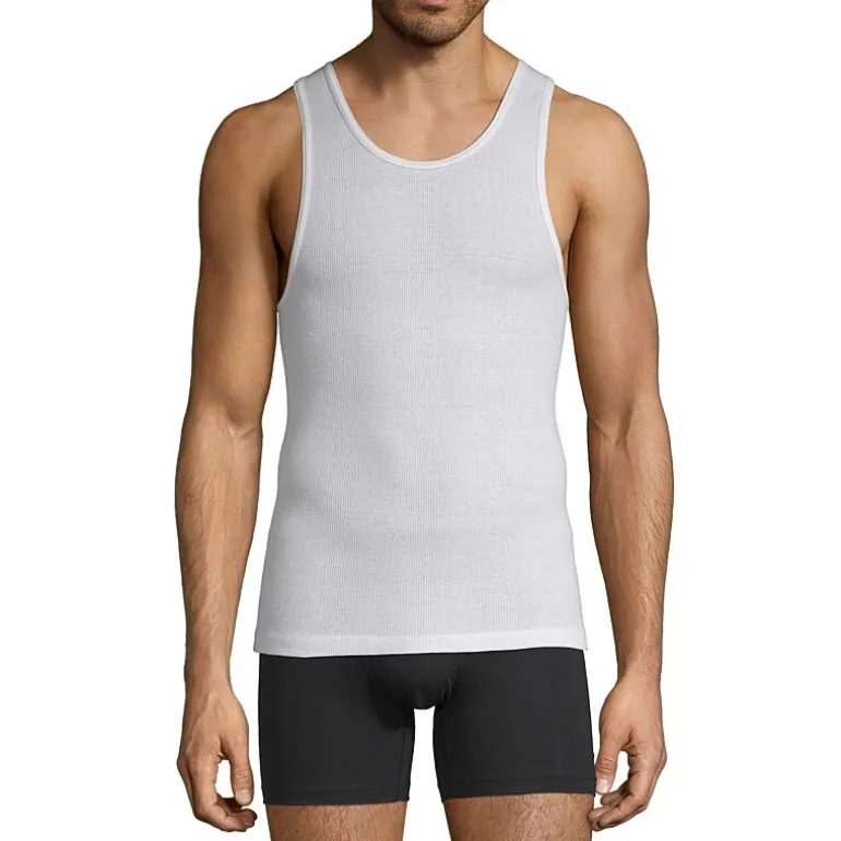 Stafford Dry + Cool Mens Round Neck Sleeveless Quick Dry 4 Pack Tall Tank