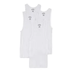 Stafford Dry + Cool Mens Round Neck Sleeveless Quick Dry 4 Pack Tank