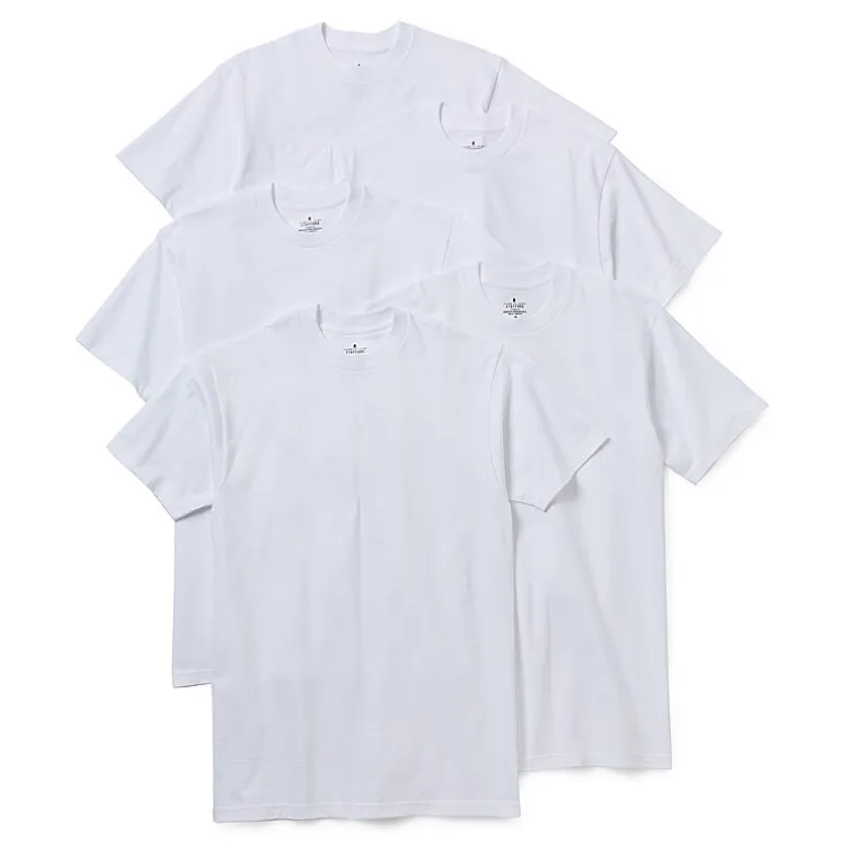 Stafford Heavyweight Bonus Pack Mens 5 Pack Short Sleeve Crew Neck T-Shirt