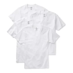 Stafford Heavyweight Cotton Mens 4 Pack Short Sleeve V Neck T-Shirt