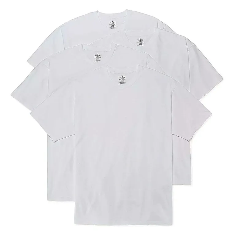Stafford Heavyweight Cotton Mens 4 Pack Short Sleeve Crew Neck T-Shirt