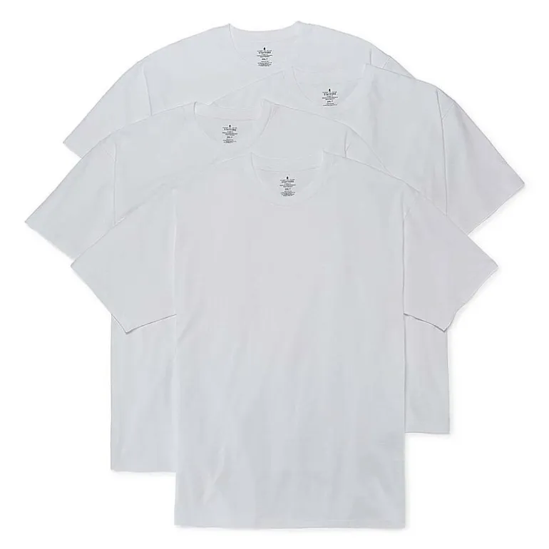 Stafford Heavyweight Mens 4 Pack Short Sleeve Crew Neck T-Shirt Big and Tall