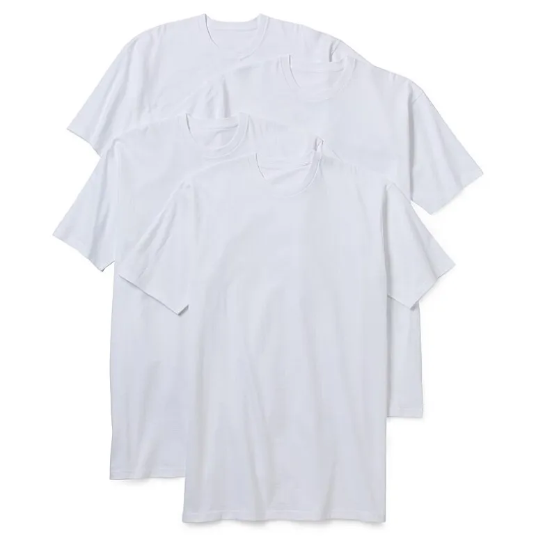 Stafford Heavyweight Mens 4 Pack Short Sleeve Crew Neck T-Shirt Extra Tall