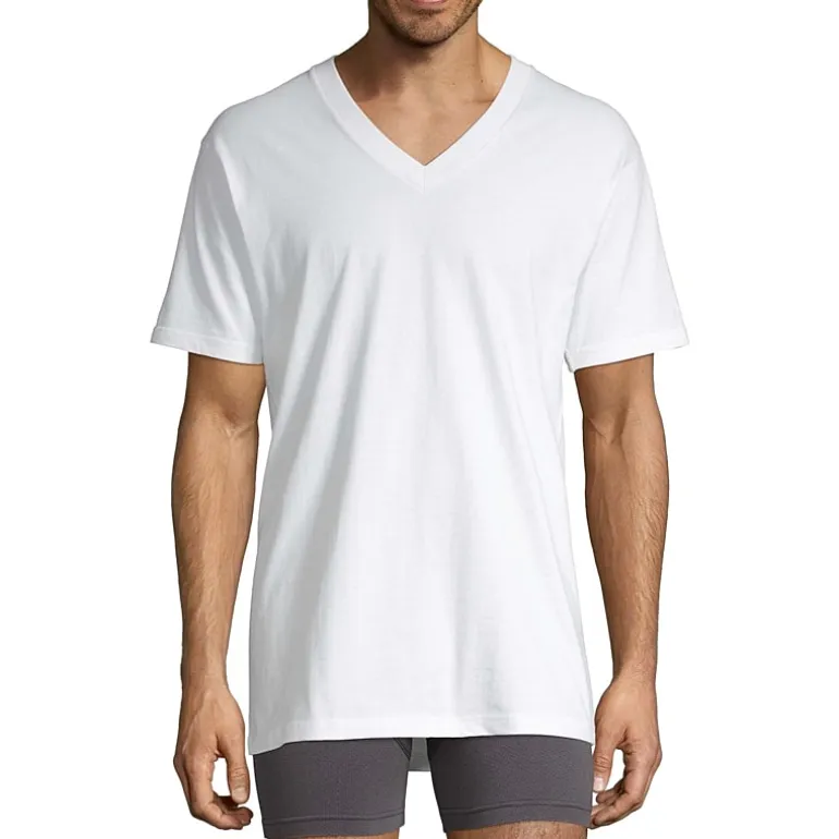Stafford Heavyweight Mens 4 Pack Short Sleeve V Neck T-Shirt Extra Tall