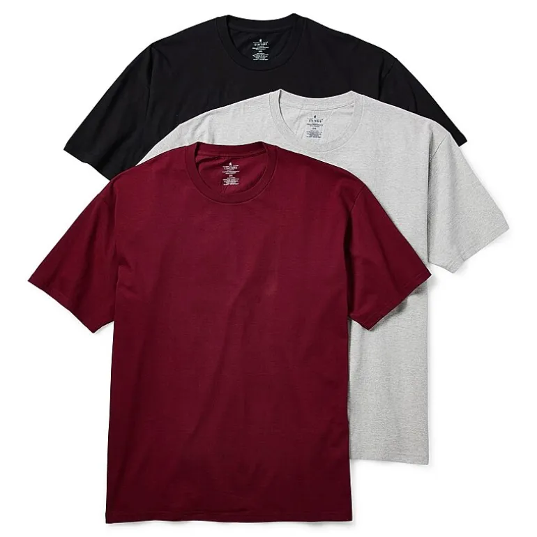 Stafford Heavyweight Mens 3 Pack Short Sleeve Crew Neck T-Shirt Big