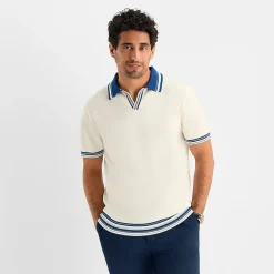 Stafford Johnny Collar Mens Short Sleeve Polo Sweater