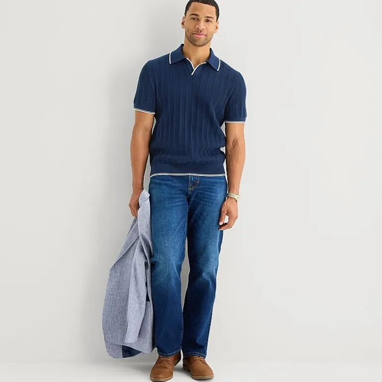 Stafford Johnny CollarN Mens Short Sleeve Polo Sweater