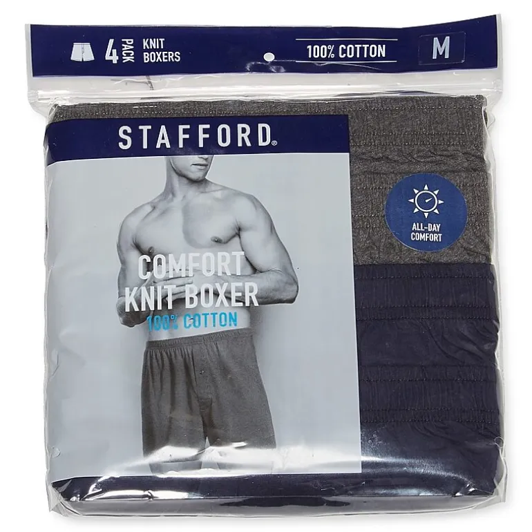 Stafford Knit Mens 4 Pack Boxers 305939