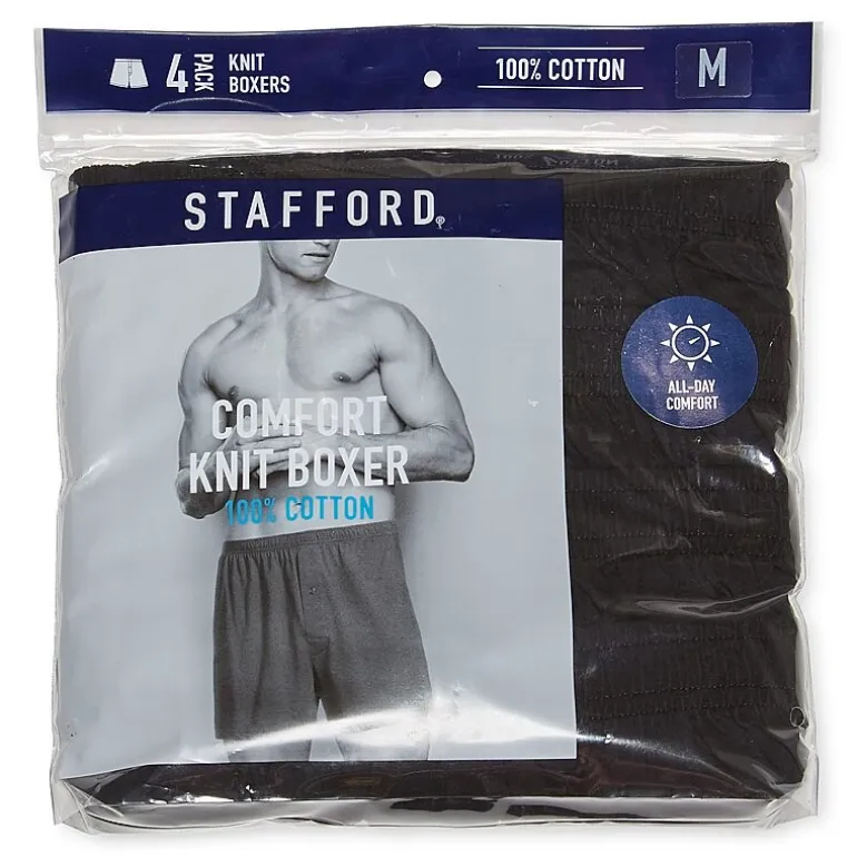 Stafford Knit Mens 4 Pack Boxers 305939