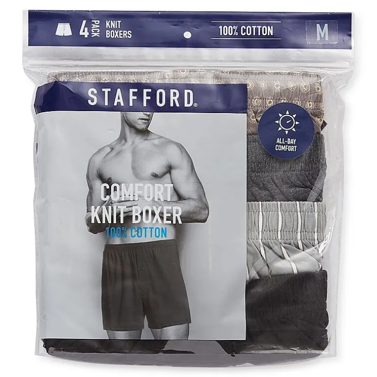 Stafford Knit Mens 4 Pack Boxers 305939