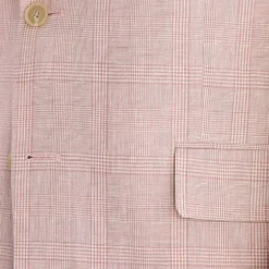 Stafford Linen Cotton Blend Mens Plaid Classic Fit Sport Coat