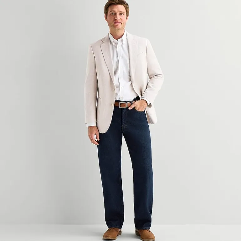 Stafford Linen Cotton Blend Mens Regular Fit Sport Coat